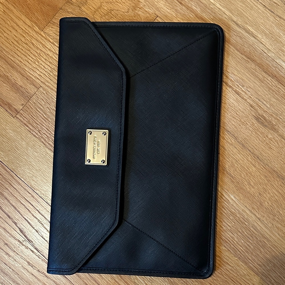 Michael Kors Black Envelope folio with Gold Accent